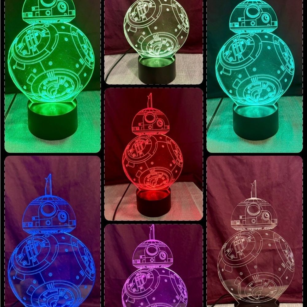 One Star Wars BB-8 LED Lamp — Green Blue Red Purple White Light Options